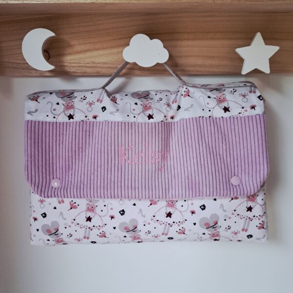 Pochette tapis à langer avec prénom
