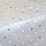 Toile enduite Gris à pois verts gris et blancs 0,00 €