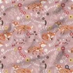 Renards sur fond rose