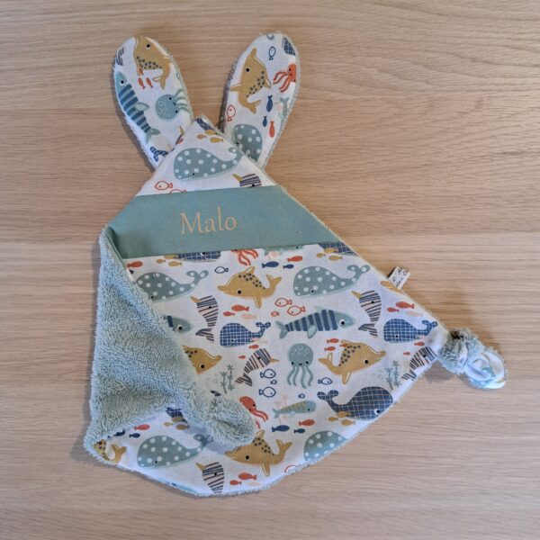 Doudou lapin avec prénom