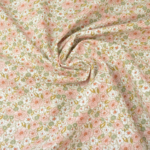 Fleurs roses et kaki sur fond beige