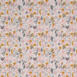 Petites fleurs et herbes rose pâle, grises et ocres