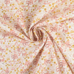 Petites fleurs noisette et feuillage rose